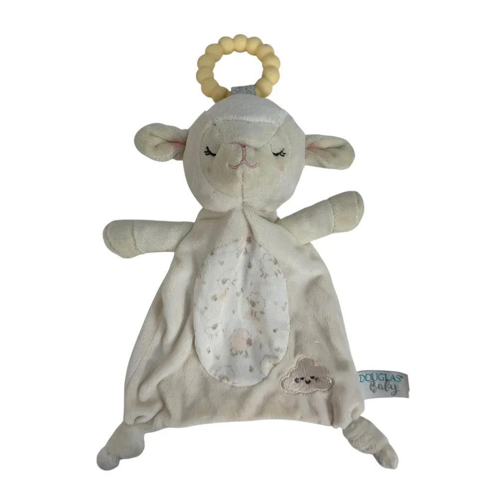 Douglas Baby OS Lamb‎ Snuggler Lovey Teether Toy Cream 6387 Cuddle Toys